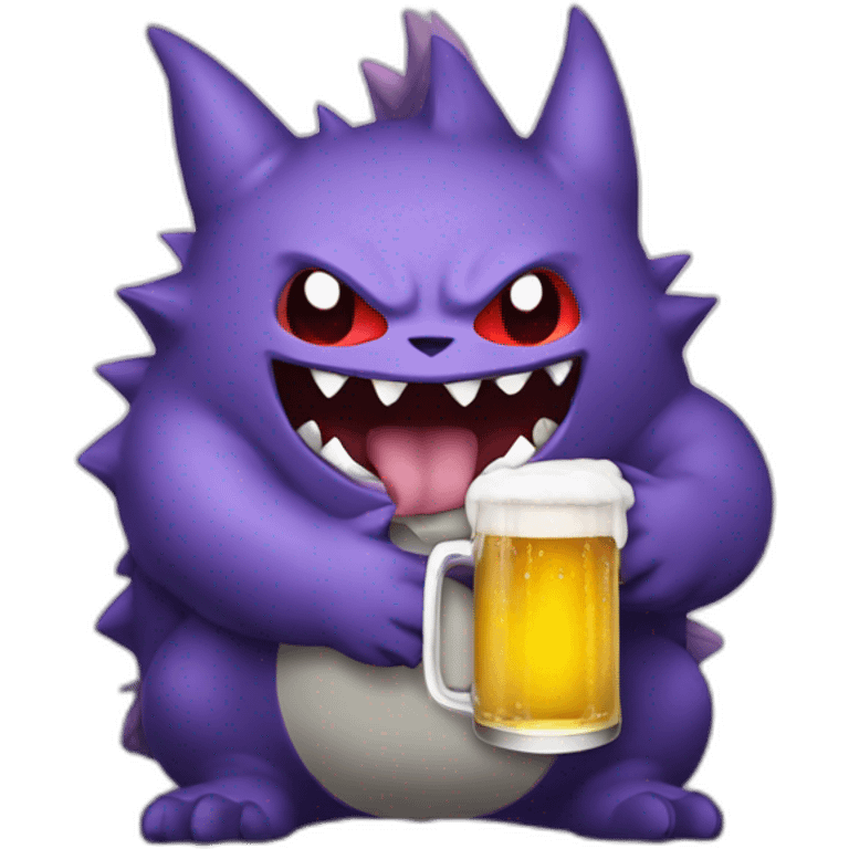 Gengar with beer emoji