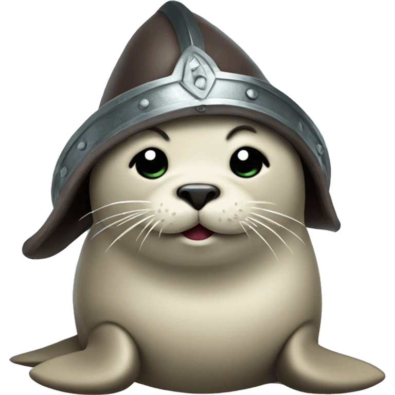 cute seal with viking hat emoji