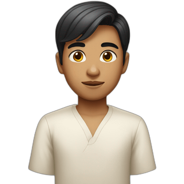 Indian boy with straight korean hairstyle emoji