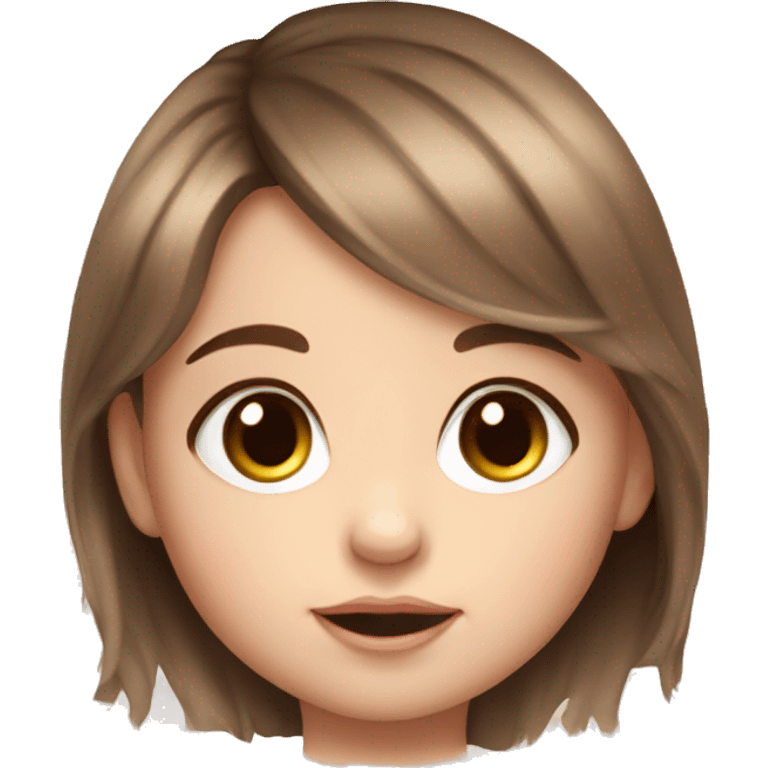 Realistic portrait of a baby girl with brown eyes and brown hair and long eyelashes emoji