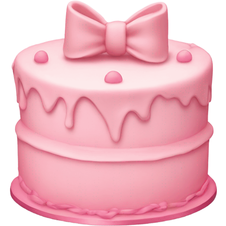 light pink cake with mini bows emoji