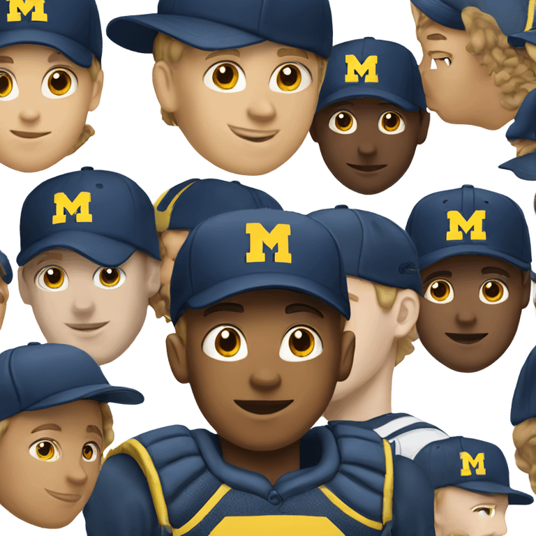 White boy wearing a University of Michigan baseball cap emoji