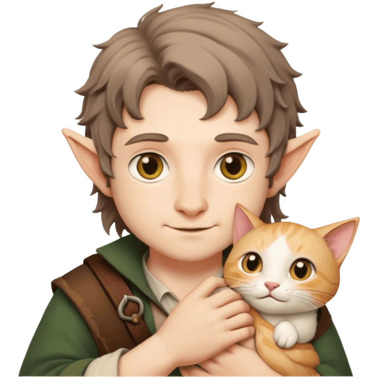 A hobbit with a cat  emoji