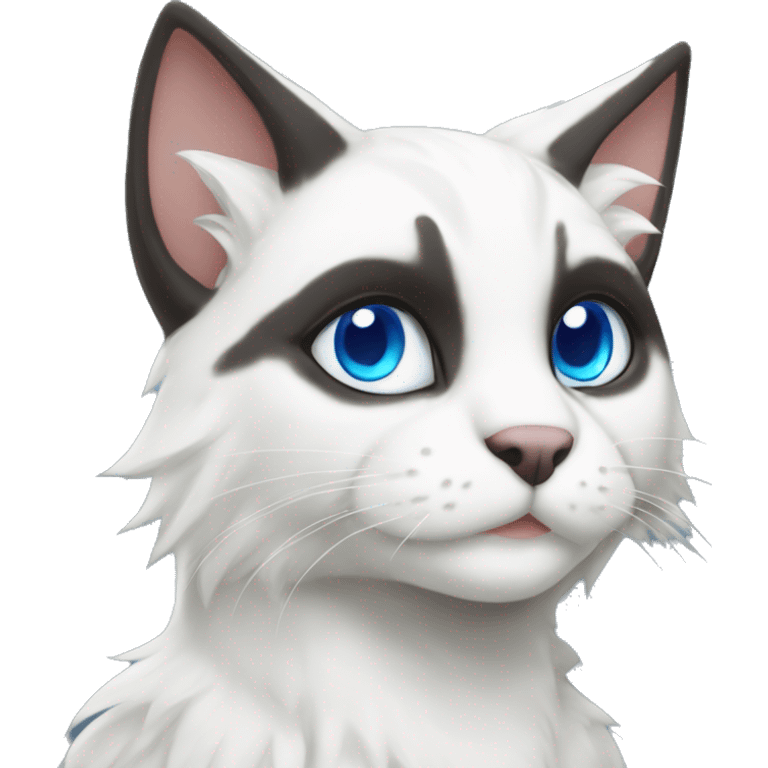 Corsair furry white cat blue eyes anthro emoji