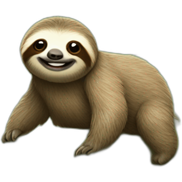 Sloth on caterpillar's back emoji