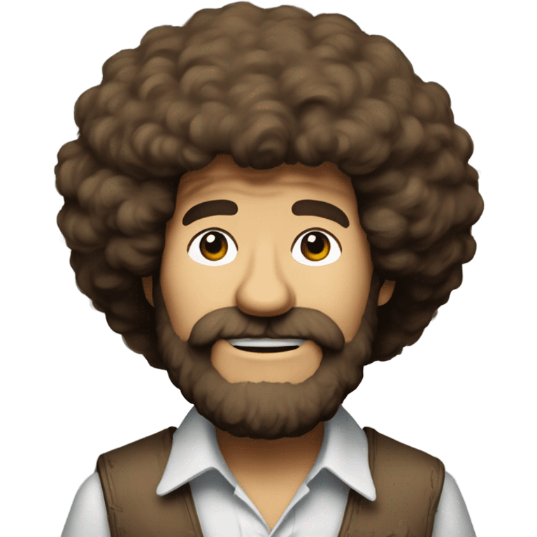 Bob Ross painting the word no  emoji