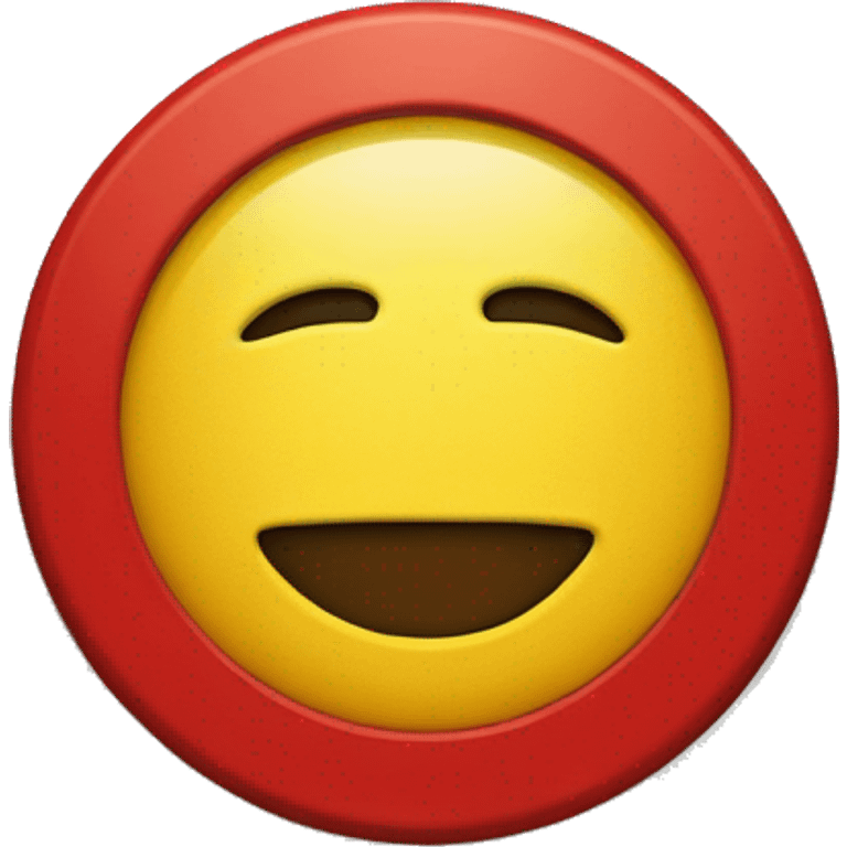 a black and red rectangle with a medium-sized yellow circle in the middle emoji