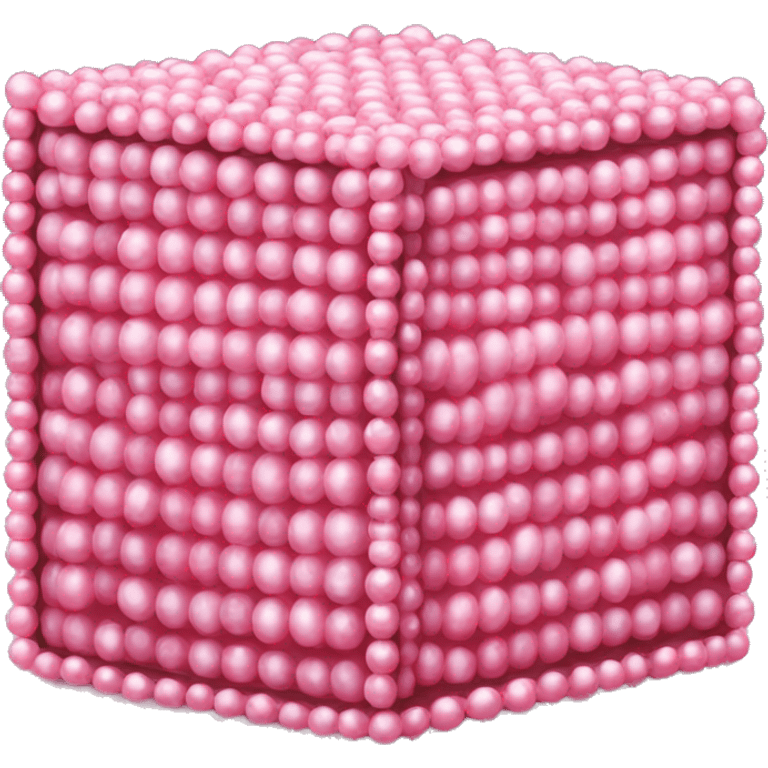 A box made of pink pearls emoji