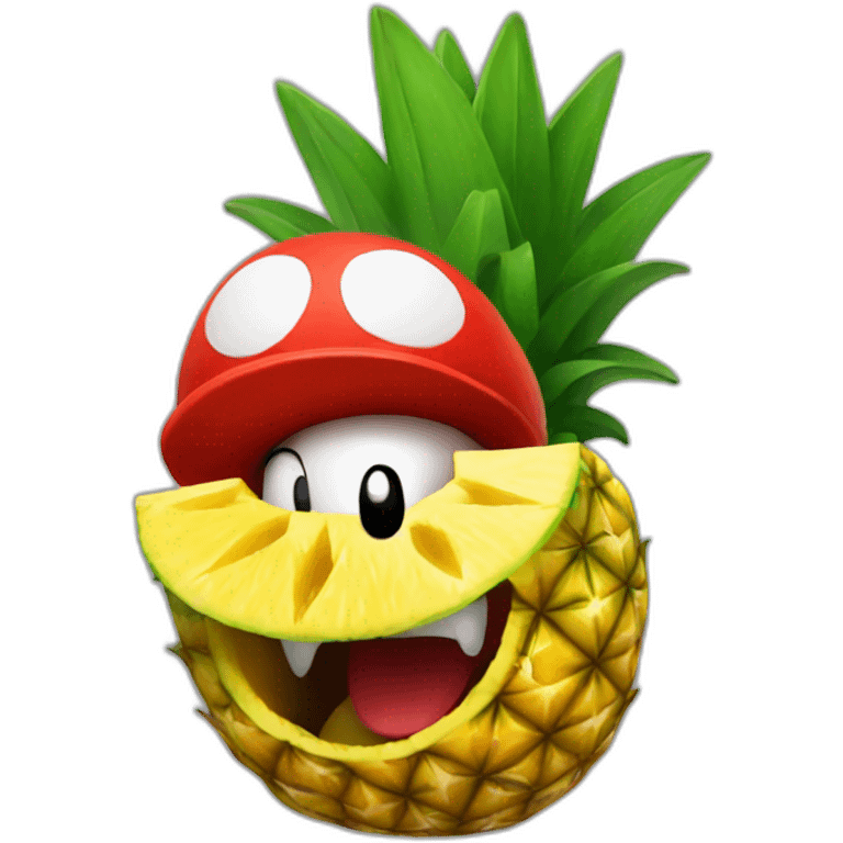 mario eating a pineapple emoji