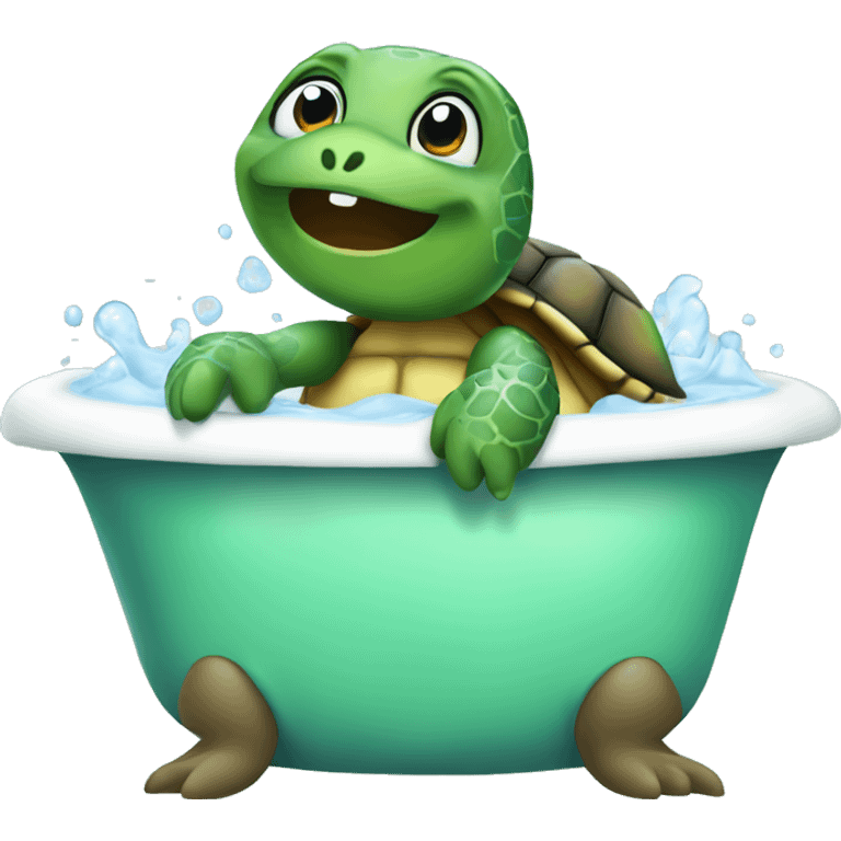 turtle taking a bath emoji