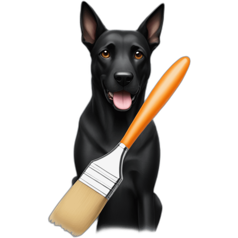 black-dog-malinois-with a paintbrush emoji