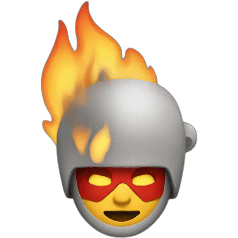 Designer with fire head emoji