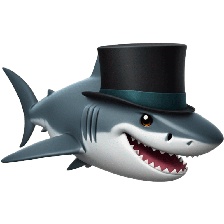 Shark with a top hat emoji