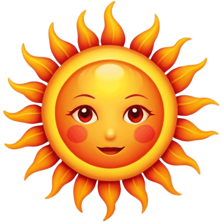 Heart-shaped sun closeup emoji