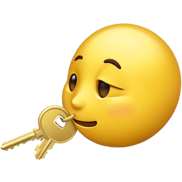 Yellow emoji sniffing a key  emoji