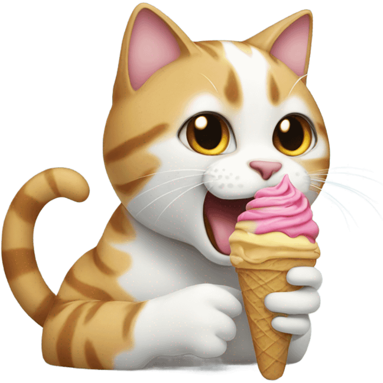 Cat eating ice cream  emoji