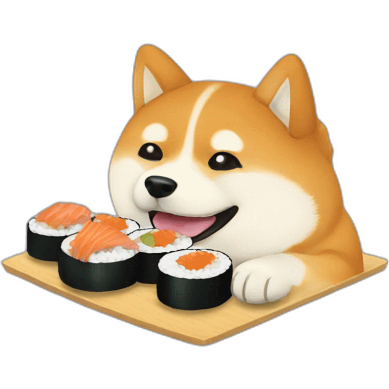 Shiba Inu having sushi emoji