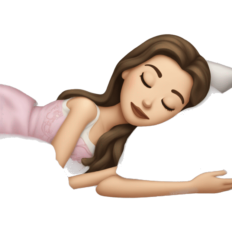 sleeping beauty brunette white girl with a silk pillow emoji