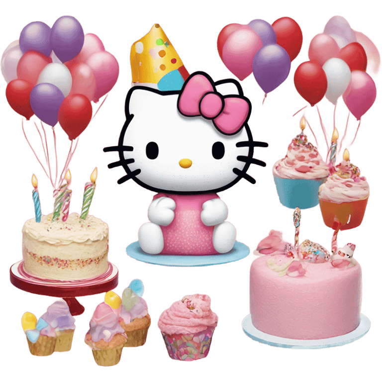 Hello Kitty birthday party ￼ emoji