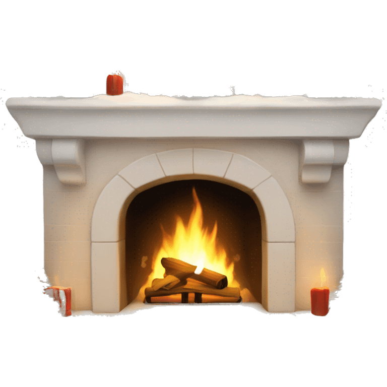 White aesthetic clean Christmas fire place emoji