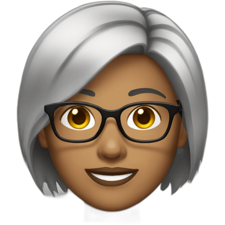 butch woman short dark hair glasses emoji