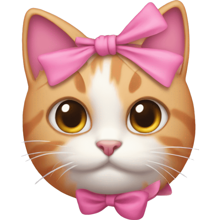 Pink cat with bow emoji