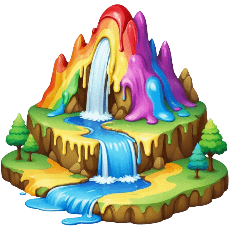 melting rainbow paint renaissance landscape emoji