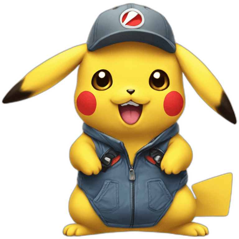 Pikachu-rigole emoji