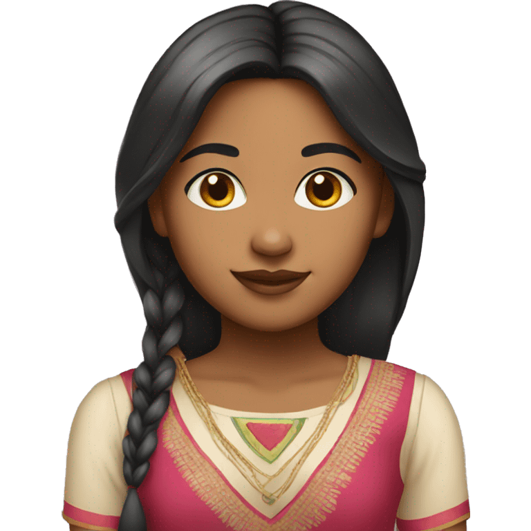 an indian american girl in american clothing emoji