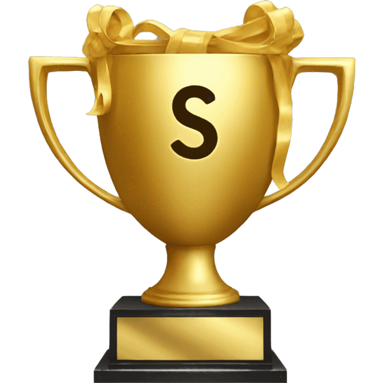 gold trophy with the initials S.D emoji