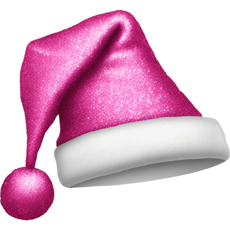 Glittery pink Santa hat emoji