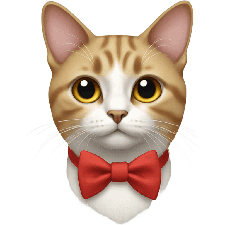 Cat wearing a bow emoji