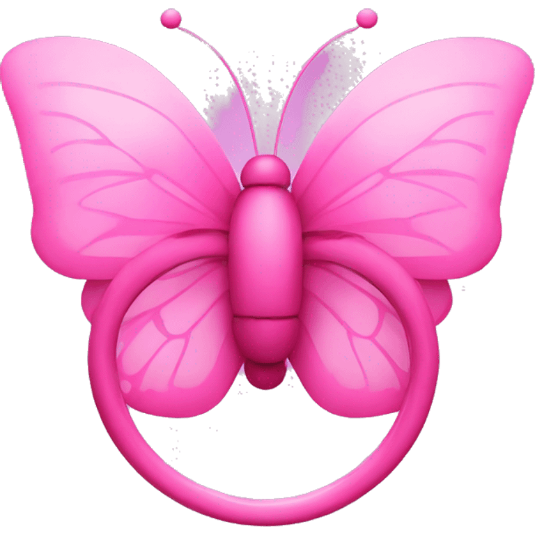 pink ring around pink butterfly emoji