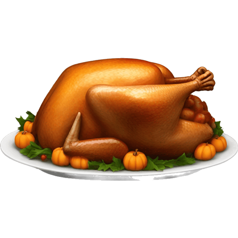 thanksgiving baked turkey on a platter emoji