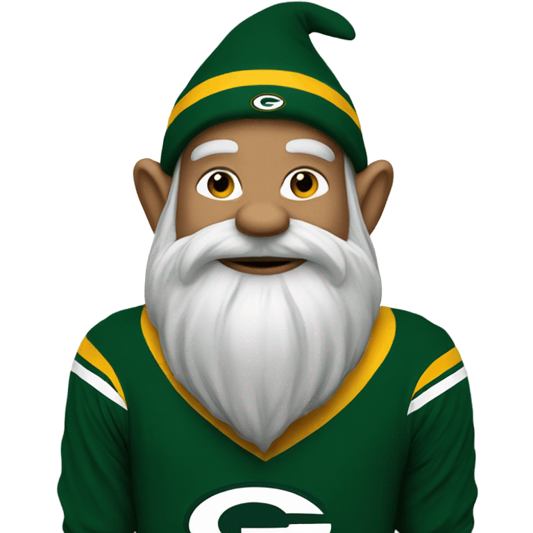 Gnome with Green Bay packers shirt emoji