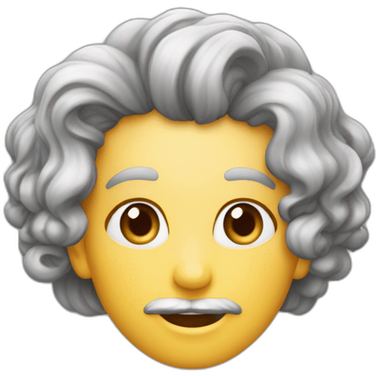 Vieux beaux cheveux gris boucle d’oreille emoji