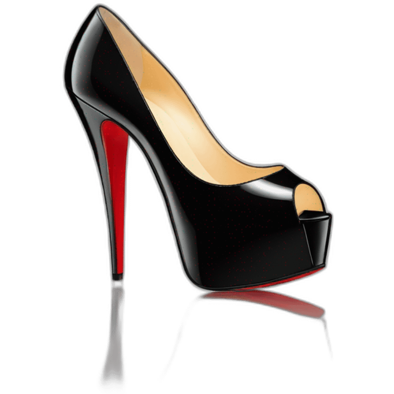 Louboutin Black patent Leather Lady Peep Toe Platform emoji