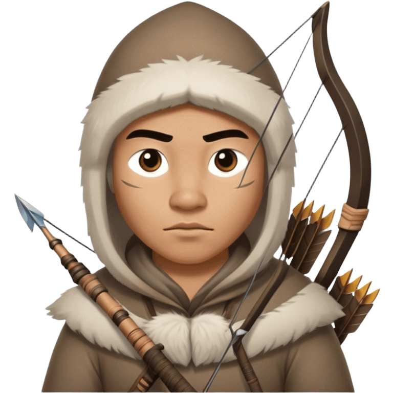 Inuit hunter holding bow and arrow emoji