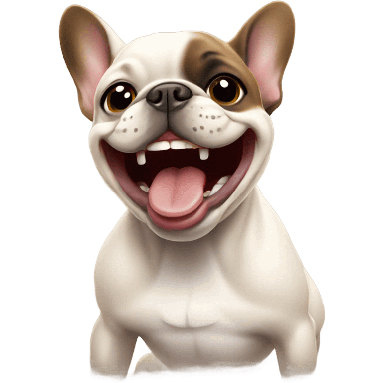 French bulldog laughing emoji