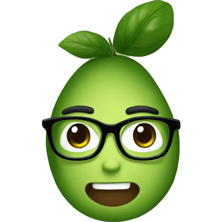 Nerd face with avocado emoji