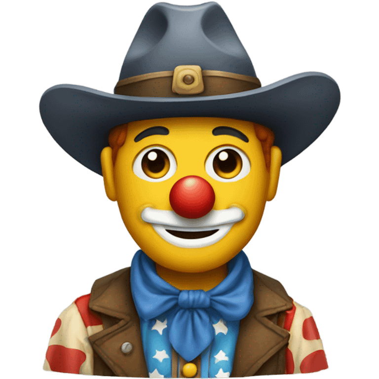 Clown with a cowboy hat emoji