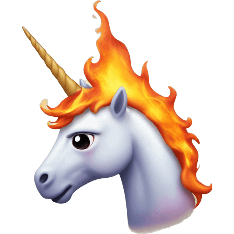 unicorn in fire emoji