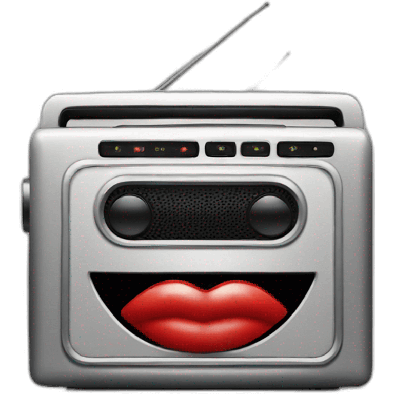 radio with red lips emoji