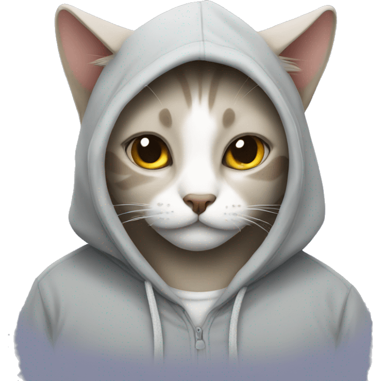 A cat with a hoodie emoji