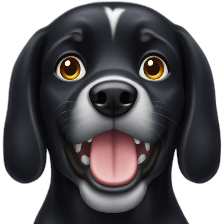 black Dog with visible underbite emoji