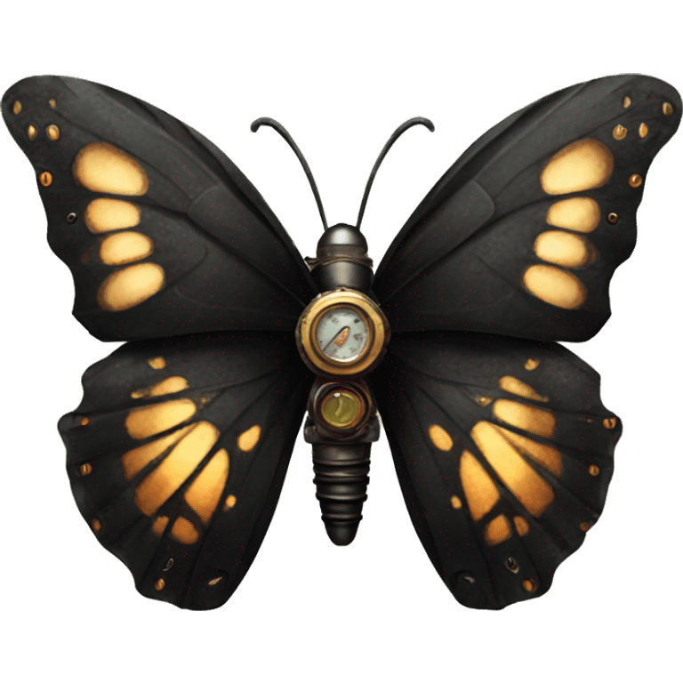 Black steampunk butterfly  emoji