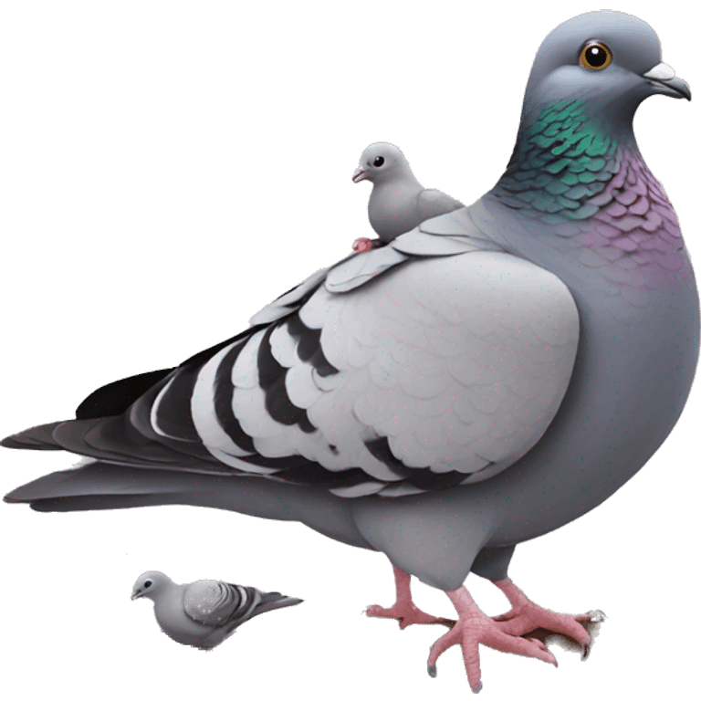 pigeon + baby pigeon emoji