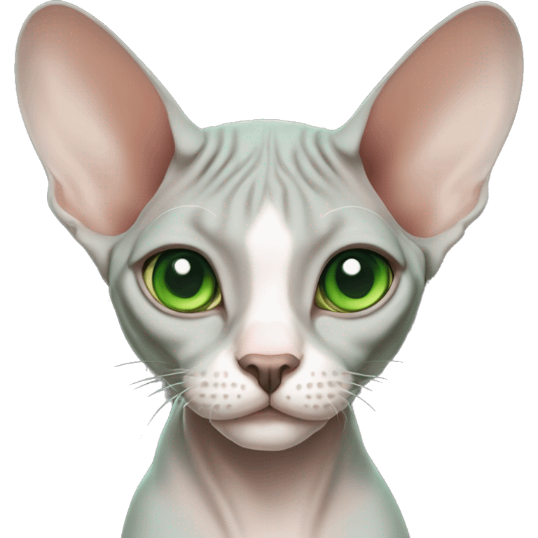 sphynx cat with green eyes  emoji