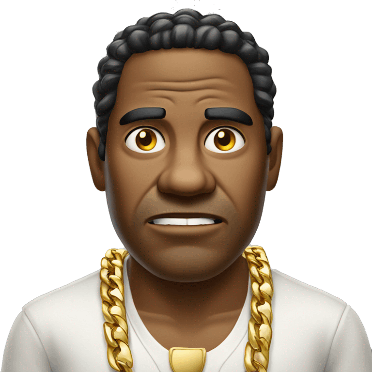 angry cuban man wearing  gold jewlery emoji