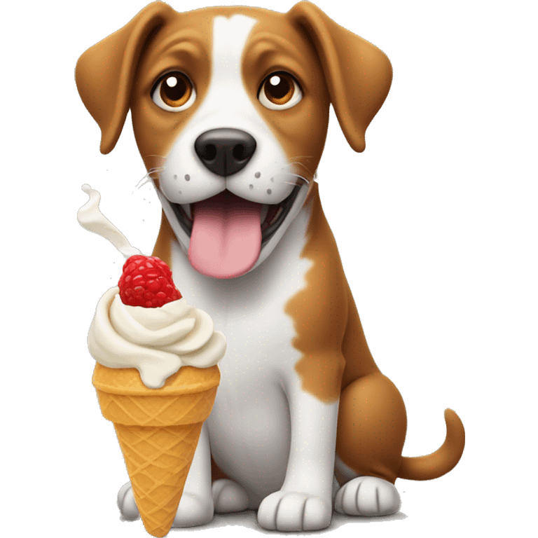 Dog eating icecream emoji